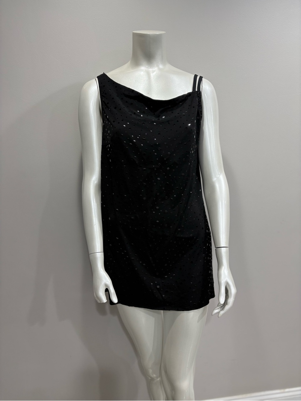 Magicsuit Black Sequin Swim Dress with Double Straps